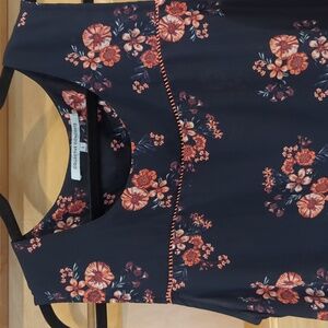 Collective concepts navy with pink floral pattern